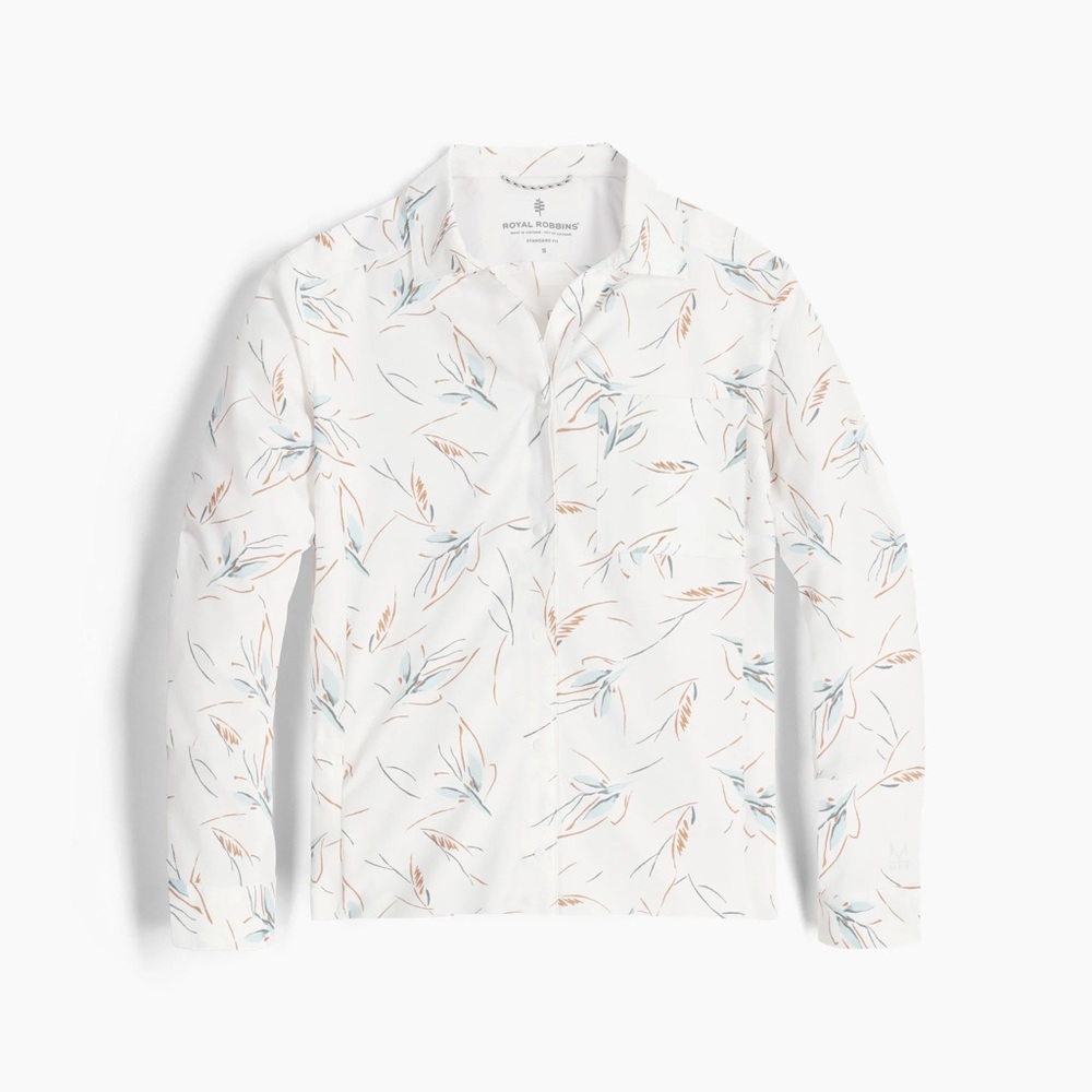 NWT Royal Robbins Women’s Expedition Button Down Long Sleeve Hiking Shirt, Large